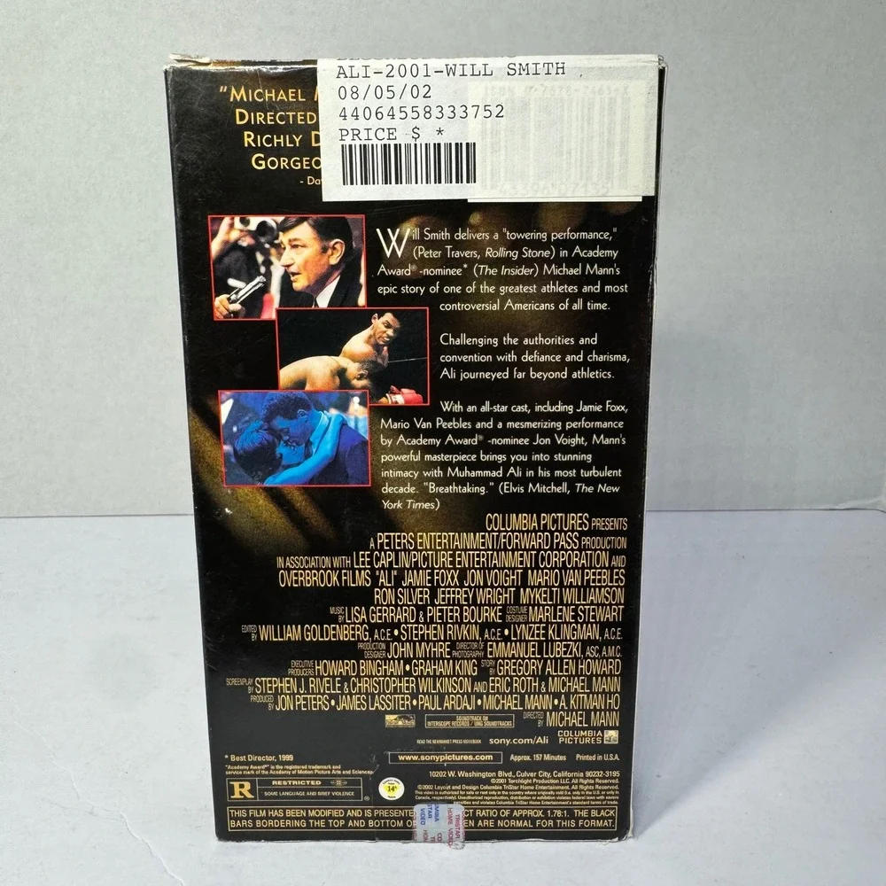 Ali VHS 2001 Will Smith Muhammad Ali‎ Michael Mann Columbia TriStar Drama Movie